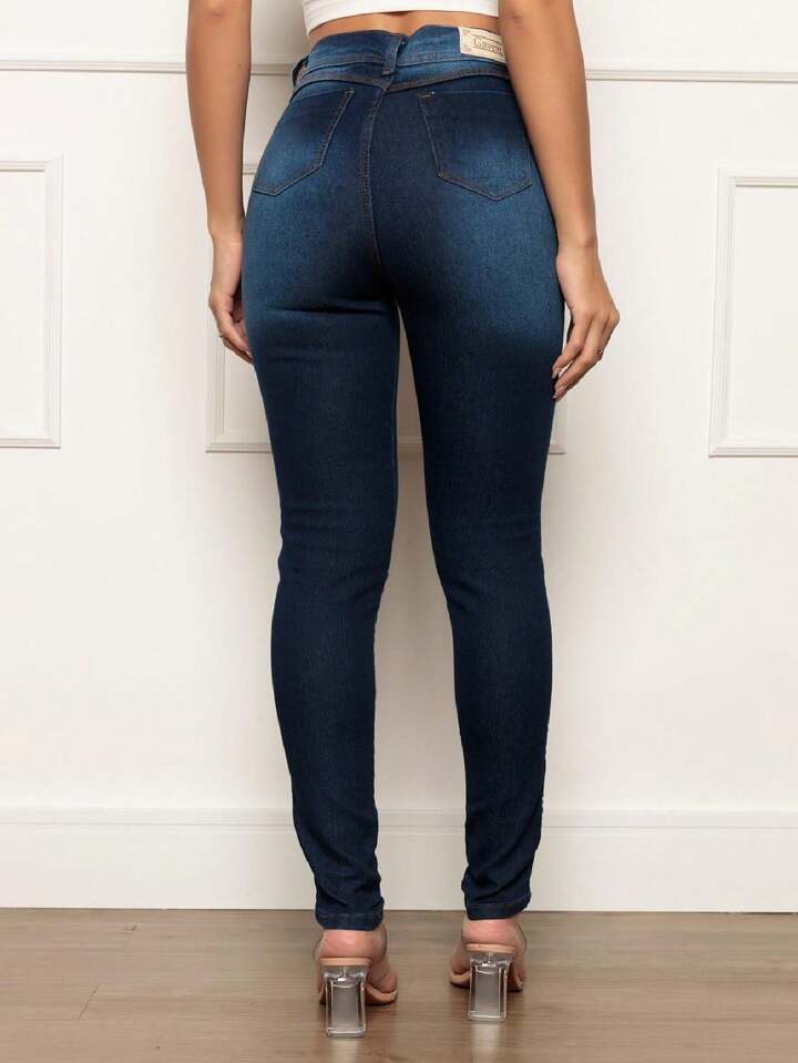 Calça Jeans Feminina Skinny Cintura Alta